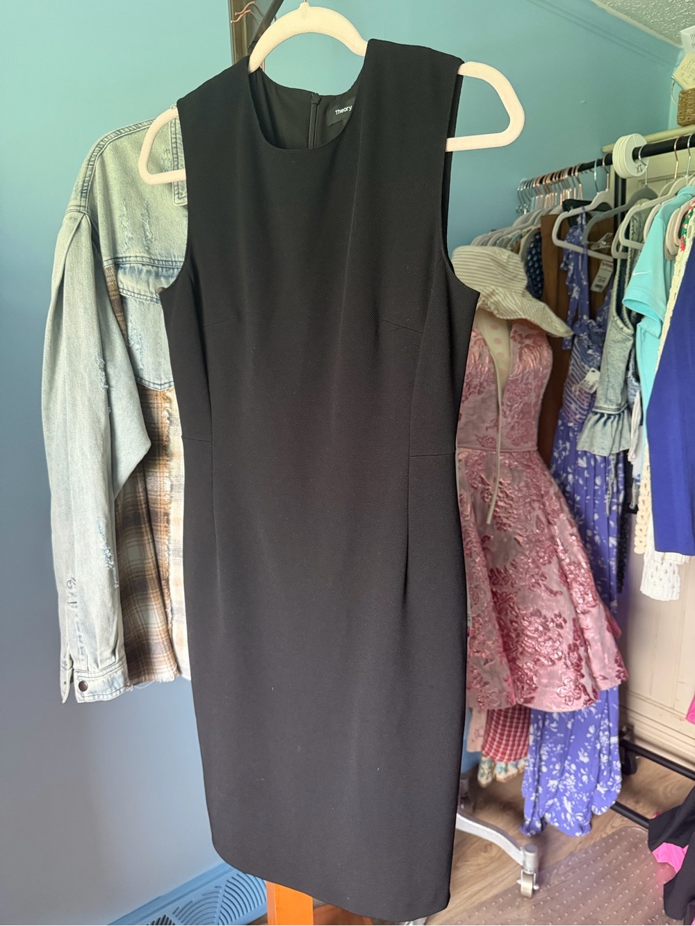 Theory Black Sleeveless Sheath Dress